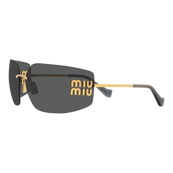 Miu Miu Sunglasses MU 54YS Gold Dark Grey 5AK5/S0 Women Wrap Logo AUTHENTIC main image 7